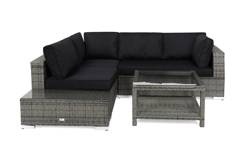 Bahamas Loungegruppe 4 Pers Bord 75x75 - Avslutning Grå - Hage - Utemiljø - Veranda & terrasse - Verandamøbler