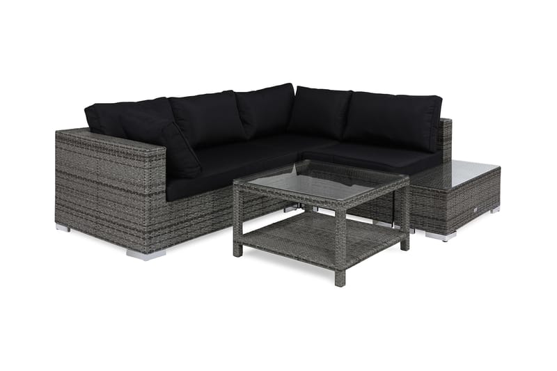 Bahamas Loungegruppe 4 Pers Bord 75x75 - Avslutning Grå - Hage - Utemiljø - Veranda & terrasse - Verandamøbler