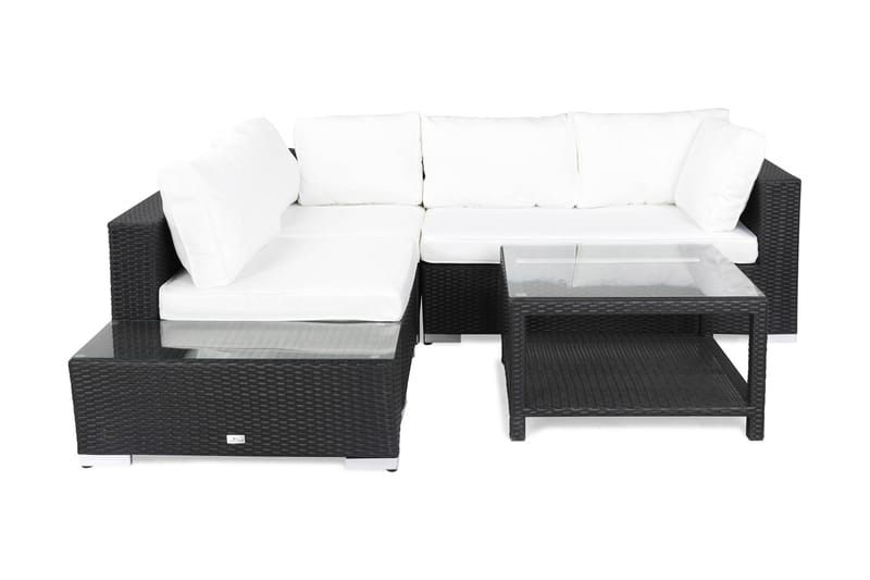 Bahamas Loungegruppe 4 Pers Bord 75x75 - Avslutning Svart - Hage - Utemiljø - Veranda & terrasse - Verandamøbler