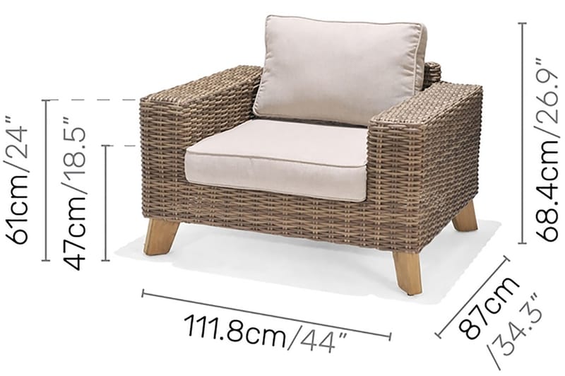 Bahamas Loungegruppe 5-seter - Beige - Hage - Utemiljø - Veranda & terrasse - Verandamøbler