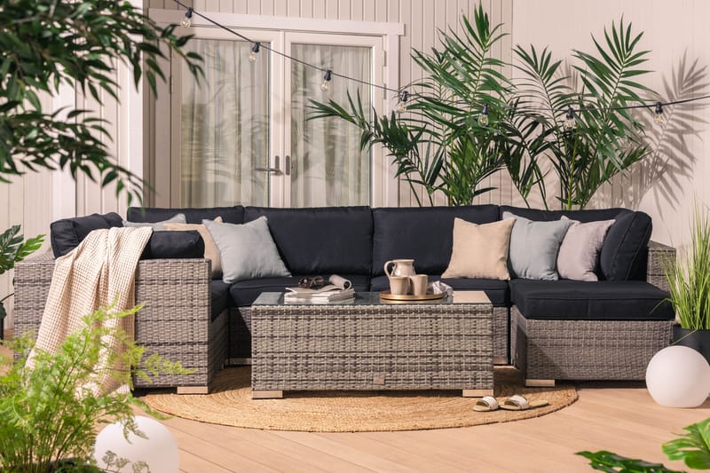 Bahamas Loungegruppe 5-seter Bord - Grå - Hage - Utemiljø - Veranda & terrasse - Verandamøbler