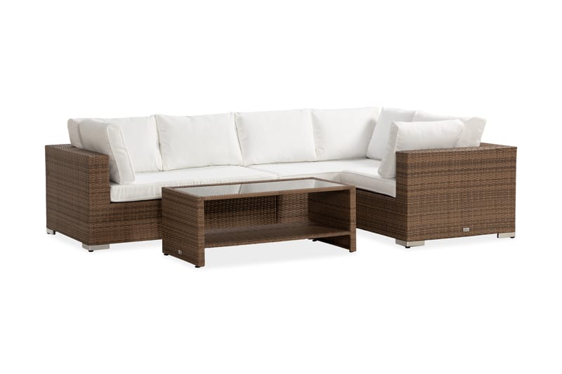 Bahamas Loungegruppe 5-seter Bord m Hylle - Sand - Hage - Utemiljø - Veranda & terrasse - Verandamøbler
