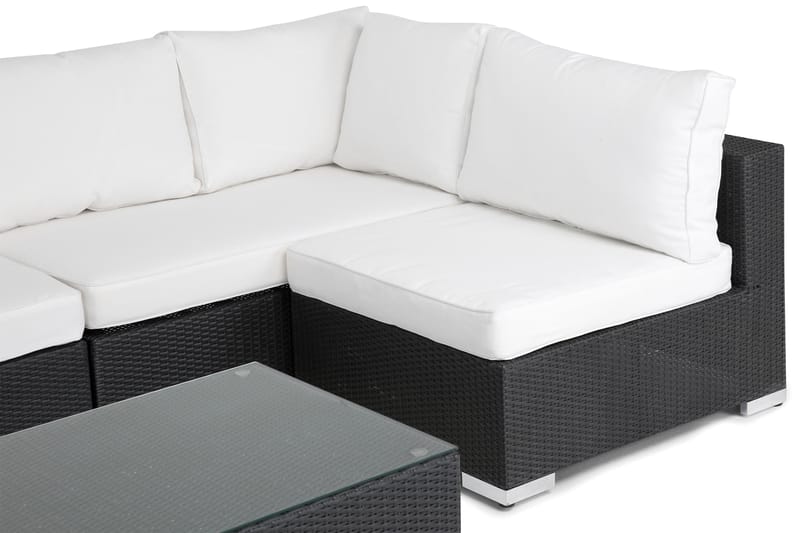 Bahamas Loungegruppe 5 Seter Bord - Svart - Verandamøbler - Sofagruppe utendørs - Loungesett