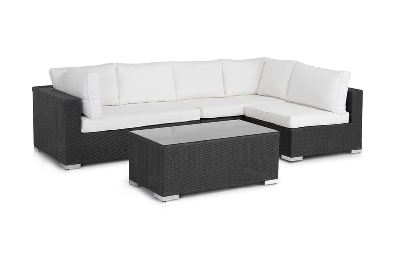 Bahamas Loungegruppe 5 Seter Bord - Svart - Verandamøbler - Sofagruppe utendørs - Loungesett