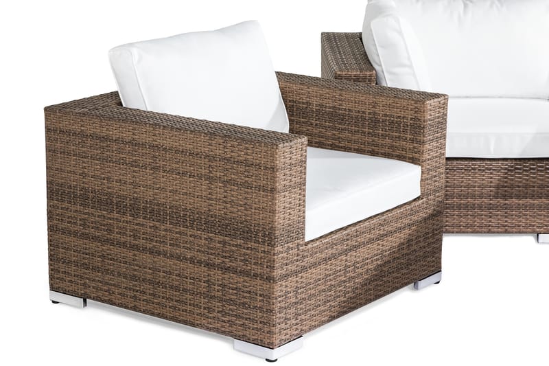 Bahamas Loungegruppe 5-seter - Sand Bord 2 Lenestoler - Verandamøbler - Sofagruppe utendørs - Loungesett
