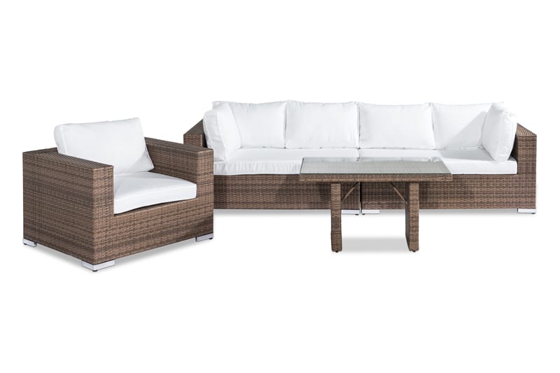 Bahamas Loungegruppe 5-seter - Sand Bord Lenestol - Sofagruppe utendørs - Loungesett - Verandamøbler