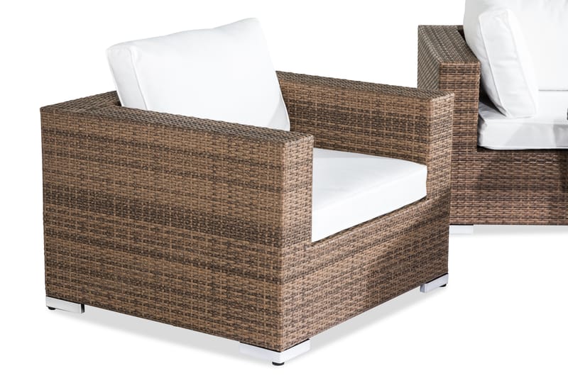 Bahamas Loungegruppe 5-seter - Sand Bord Lenestol - Verandamøbler - Sofagruppe utendørs - Loungesett