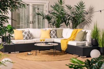 Bahamas Loungegruppe 5 Pers 2 Avslutninger - Svart - Hage - Utemiljø - Veranda & terrasse - Verandamøbler