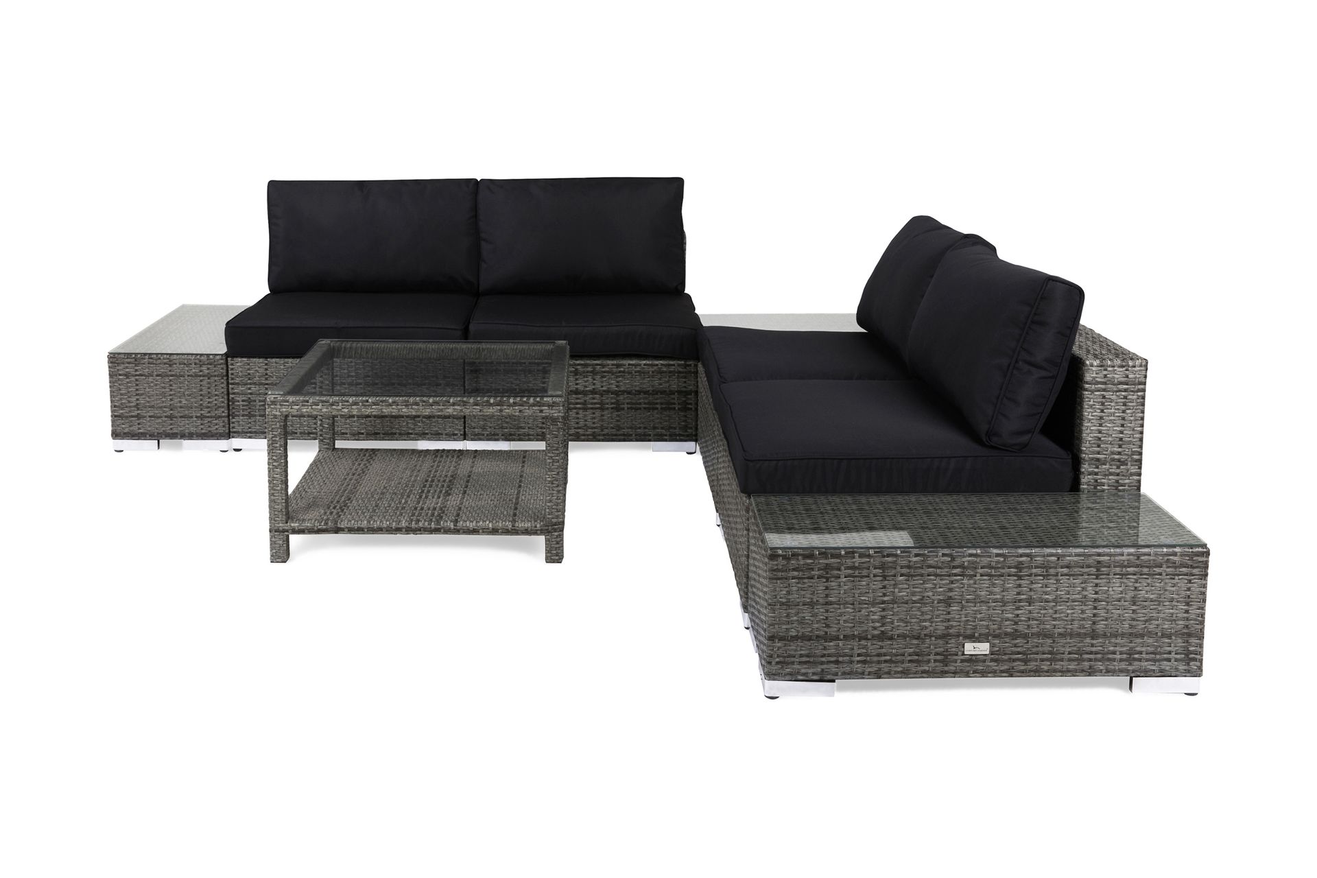 Bahamas Loungegruppe 5 Pers 1 Bord 75x75 - 1 Divan 2 Avslutninger Grå - Hage - Utemiljø - Veranda & terrasse - Verandamøbler