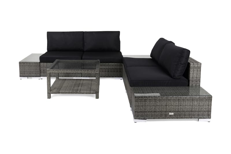Bahamas Loungegruppe 5 Pers 1 Bord 75x75 - 1 Divan 2 Avslutninger Grå - Hage - Utemiljø - Veranda & terrasse - Verandamøbler