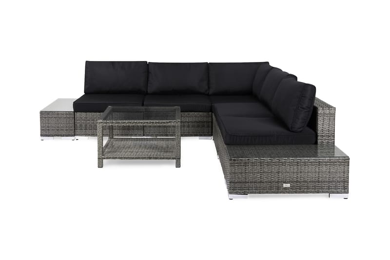 Bahamas Loungegruppe 5 Pers 1 Bord 75x75 - 2 Avslutninger Grå - Hage - Utemiljø - Veranda & terrasse - Verandamøbler