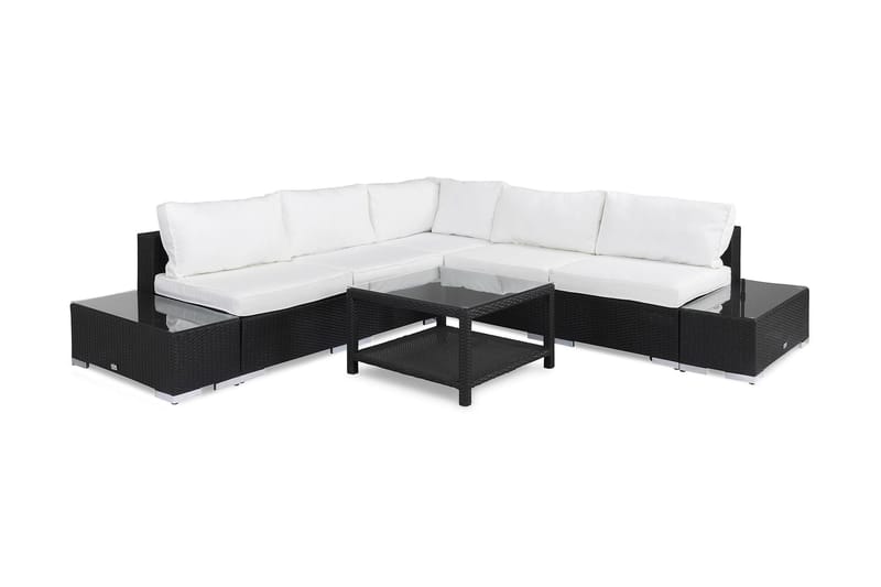 Bahamas Loungegruppe 5 Pers 1 Bord 75x75 - 2 Avslutninger Svart - Hage - Utemiljø - Veranda & terrasse - Verandamøbler
