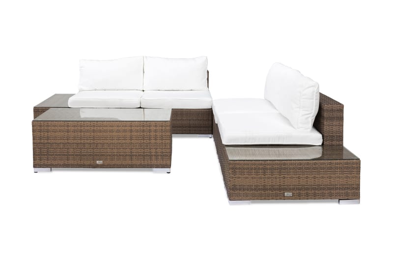 Bahamas Loungegruppe 5 Pers 1 Bord 1 Divan - 2 Avslutninger Sand - Hage - Utemiljø - Veranda & terrasse - Verandamøbler