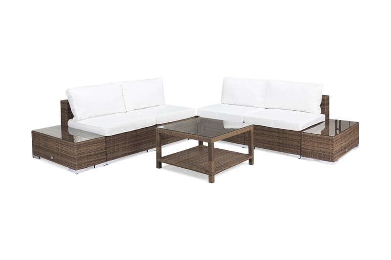 Bahamas Loungegruppe 5 Pers 1 Bord 1 Divan - 2 Avslutninger Sand - Hage - Utemiljø - Veranda & terrasse - Verandamøbler