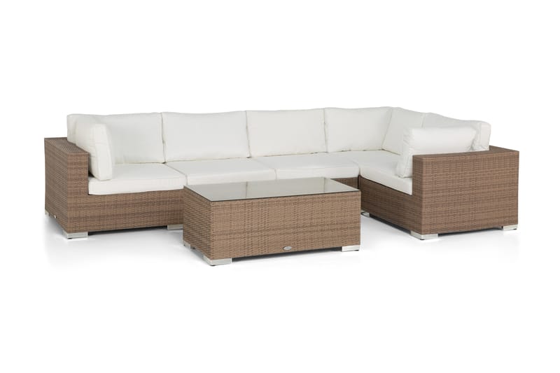 Bahamas Loungegruppe 5 Pers Bord - Sand - Sofagruppe utendørs - Loungesett - Verandamøbler