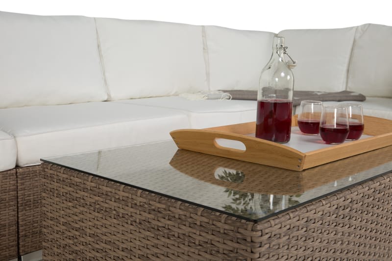 Bahamas Loungegruppe 5 Pers Bord - Sand - Sofagruppe utendørs - Loungesett - Verandamøbler