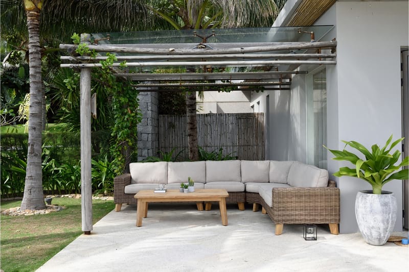 Bahamas Loungegruppe 6-seter - Beige - Verandamøbler - Sofagruppe utendørs - Loungesett