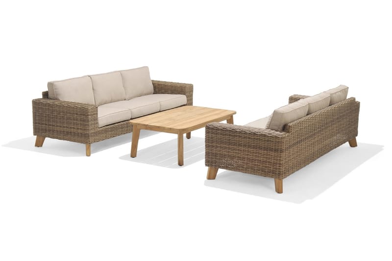 Bahamas Loungegruppe 6-seter - Beige - Verandamøbler - Sofagruppe utendørs - Loungesett