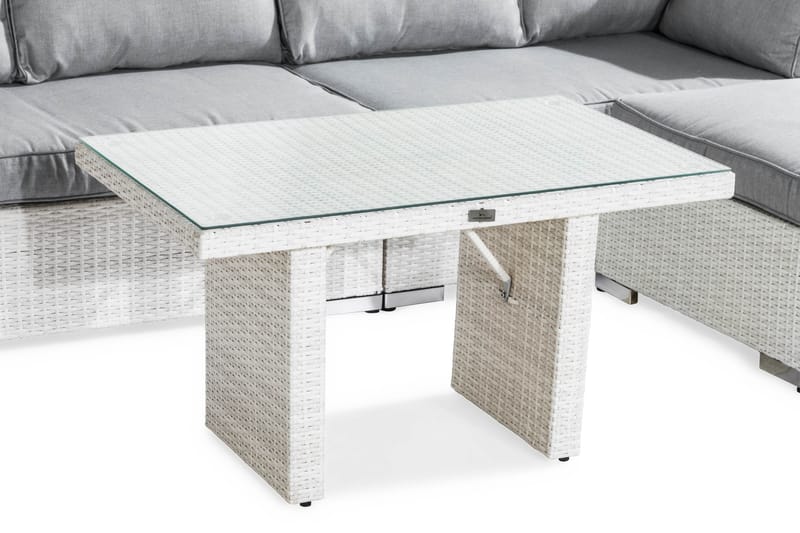 Bahamas Loungegruppe 6-seter - Hvit Bord Lenestol Divan - Hage - Utemiljø - Veranda & terrasse - Verandamøbler