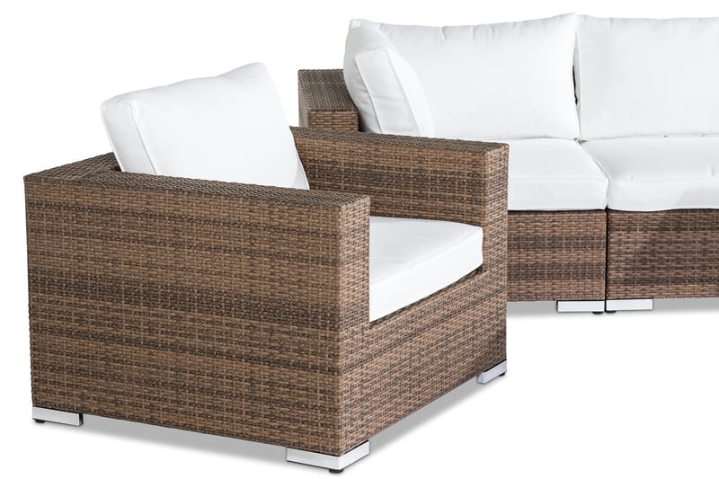 Bahamas Loungegruppe 6-seter - Sand Bord 2 Lenestoler - Verandamøbler - Sofagruppe utendørs - Loungesett