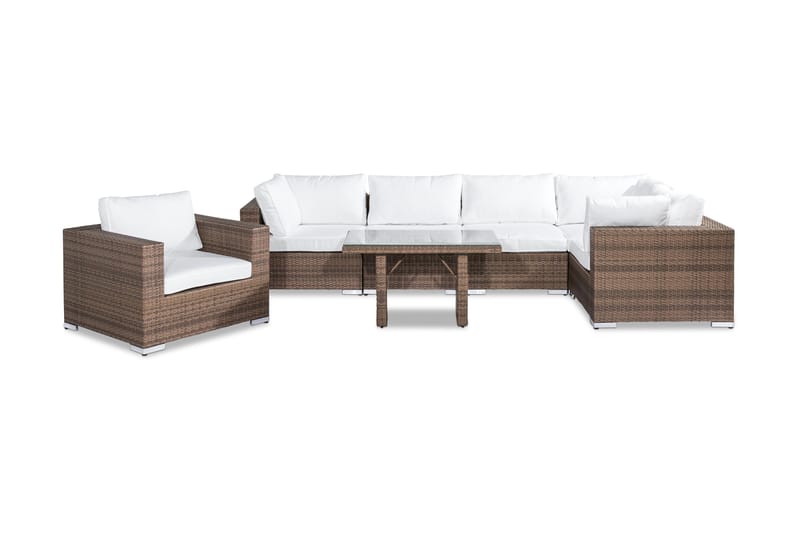 Bahamas Loungegruppe 6-seter - Sand Bord Lenestol - Verandamøbler - Sofagruppe utendørs - Loungesett