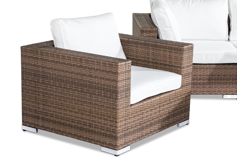 Bahamas Loungegruppe 6-seter - Sand Bord Lenestol - Verandamøbler - Sofagruppe utendørs - Loungesett