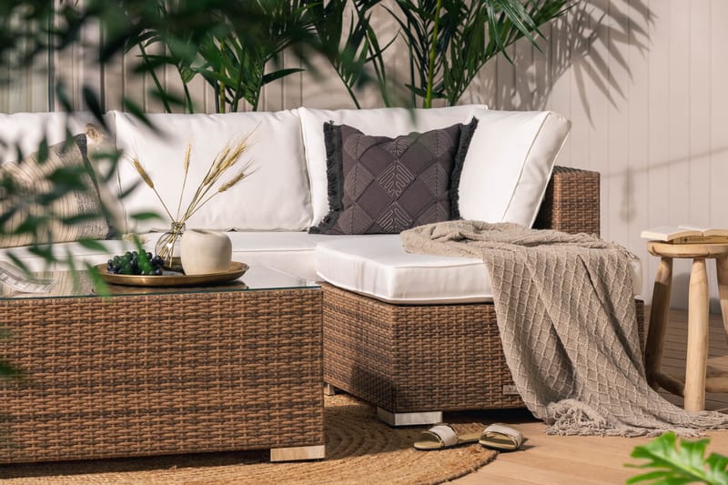 Bahamas Loungegruppe 6 Pers 2 Divan/Bord - Sand - Hage - Utemiljø - Veranda & terrasse - Verandamøbler