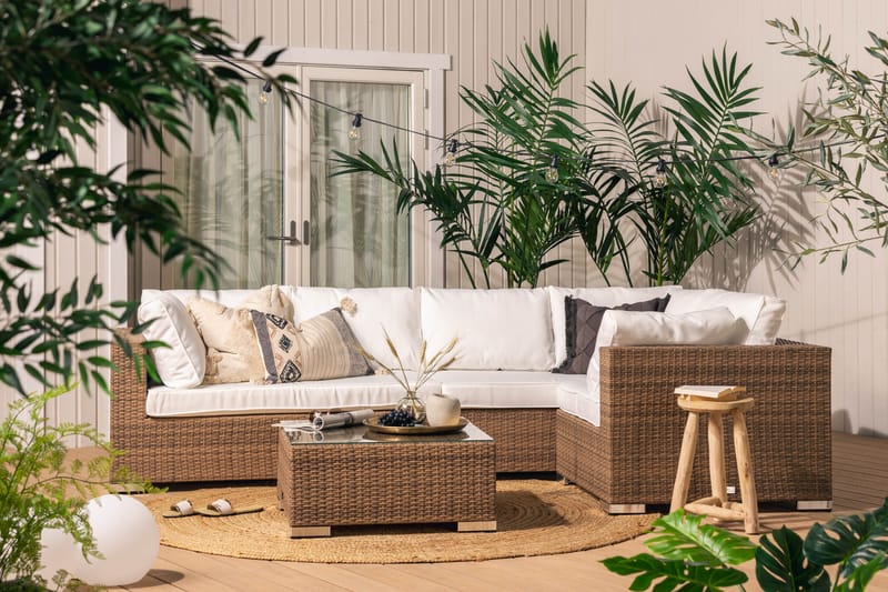 Bahamas Loungegruppe 6 Pers Divan/Bord - Sand - Hage - Utemiljø - Veranda & terrasse - Verandamøbler