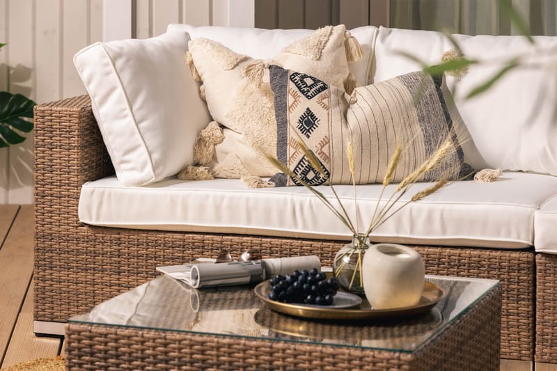Bahamas Loungegruppe 6 Pers Divan/Bord - Sand - Hage - Utemiljø - Veranda & terrasse - Verandamøbler