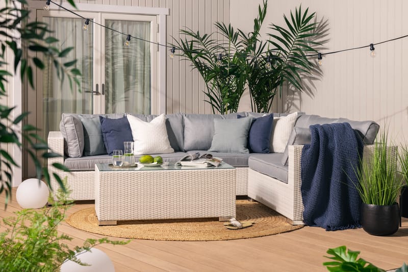 Bahamas Loungegruppe Kunstrotting - Hvit - Hage - Utemiljø - Veranda & terrasse - Verandamøbler