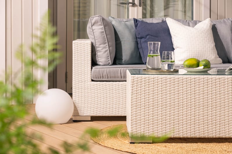 Bahamas Loungegruppe Kunstrotting - Hvit - Verandamøbler - Sofagruppe utendørs - Loungesett
