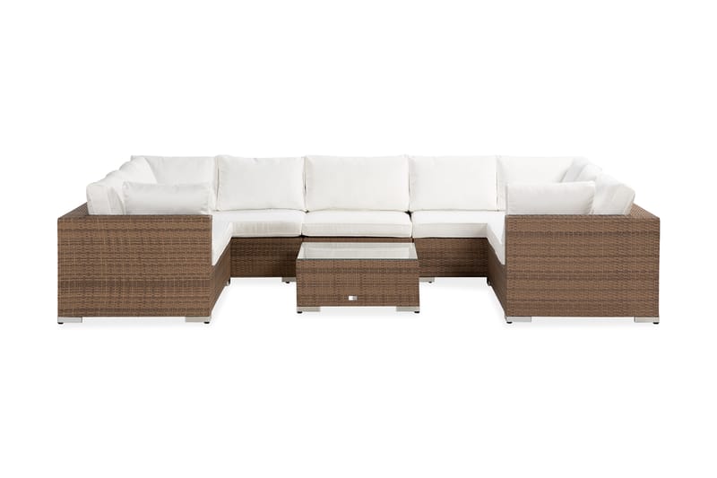 Bahamas Loungegruppe - Kunstrotting Sand - Sofagruppe utendørs - Loungesett - Verandamøbler