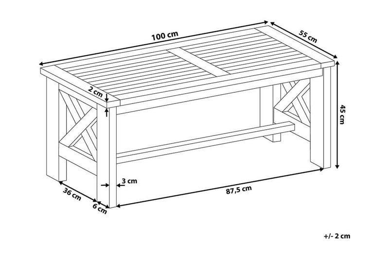 Baltic Loungegruppe 100 cm - Hvit - Hagemøbler - Loungemøbler - Loungesett