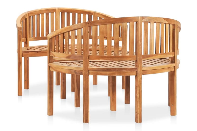 Bananformet hagesofagruppe 3 deler heltre teak - Brun - Hagemøbler - Loungemøbler - Loungesett