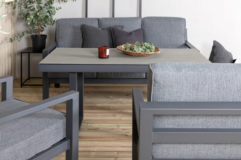 Barcelona loungegruppe svart - Venture Home - Hagemøbler - Loungemøbler - Loungesett