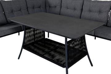 Berlin Hjørneloungegruppe Svart/Grå - Venture Home - Hagemøbler - Loungemøbler - Loungesett