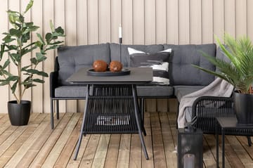 Berlin Hjørneloungegruppe Svart/Grå - Venture Home - Hagemøbler - Loungemøbler - Loungesett