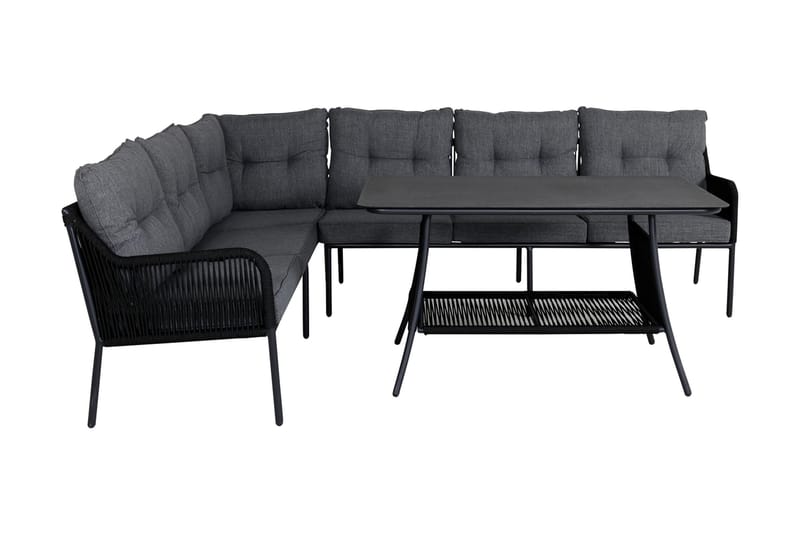 Berlin hjørneloungegruppe utendørs svart/grå, Venture Home