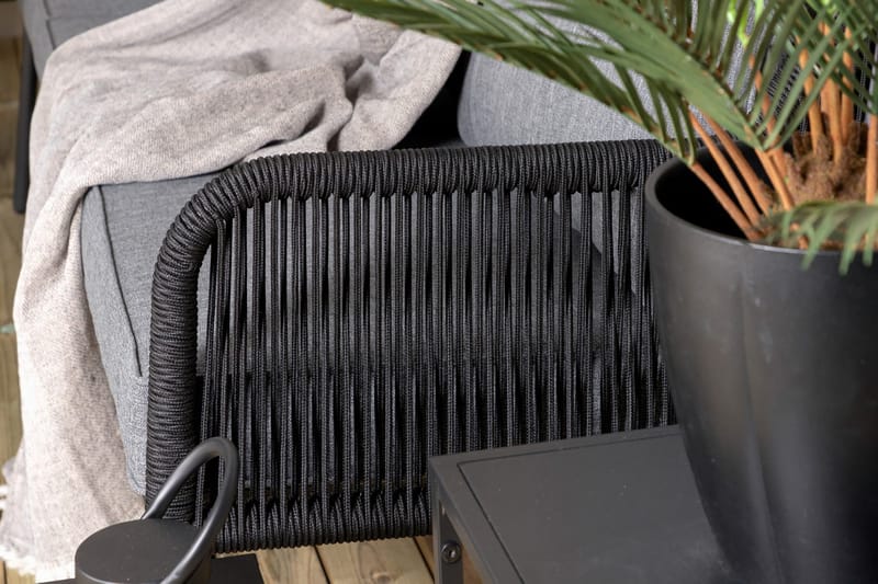 Berlin hjørneloungegruppe utendørs svart/grå - Venture Home - Hagemøbler - Loungemøbler - Loungesett