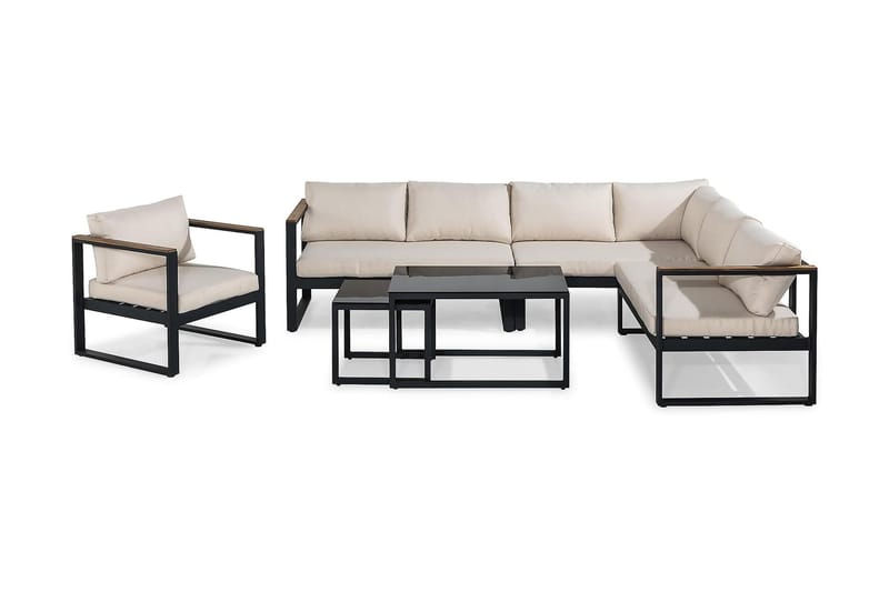 Bullerö Loungegruppe - Svart/Teak - Hagemøbler - Loungemøbler - Loungesett