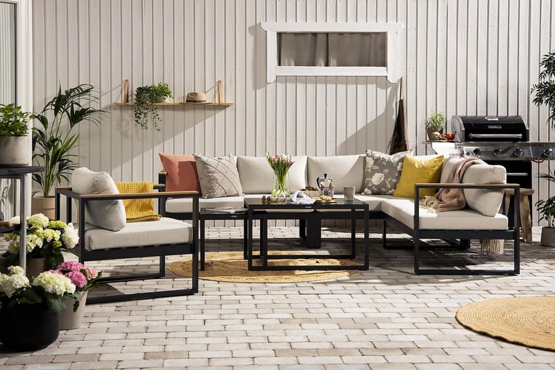 Bullerö Loungegruppe - Svart/Teak - Hagemøbler - Loungemøbler - Loungesett