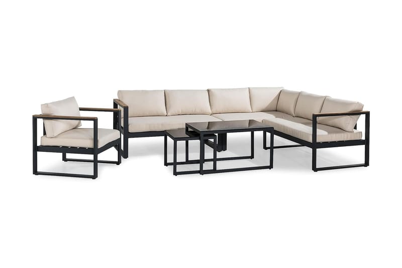 Bullerö Loungegruppe - Svart/Teak - Hagemøbler - Loungemøbler - Loungesett