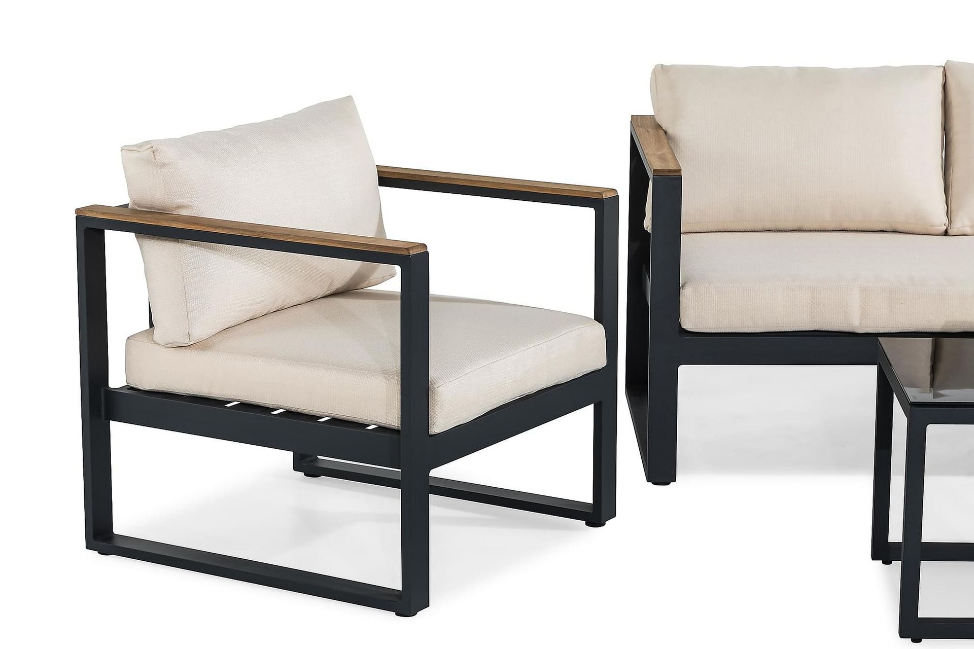 Bullerö Loungegruppe - Svart/Teak - Hagemøbler - Loungemøbler - Loungesett