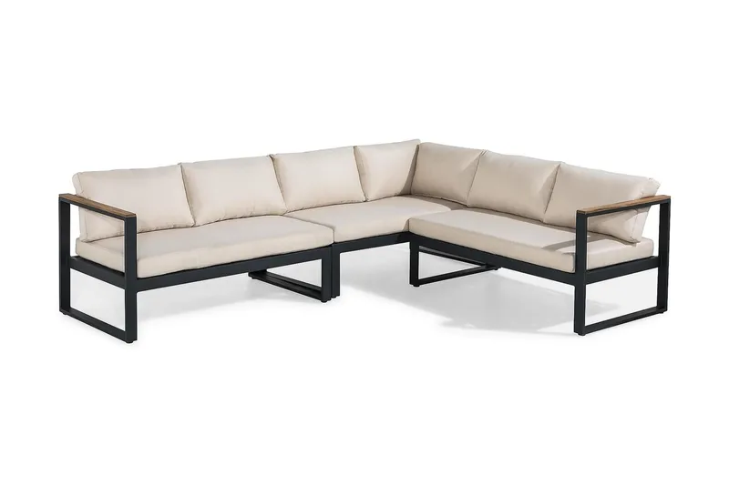 Bullerö Loungegruppe - Svart/Teak - Hagemøbler - Loungemøbler - Loungesett