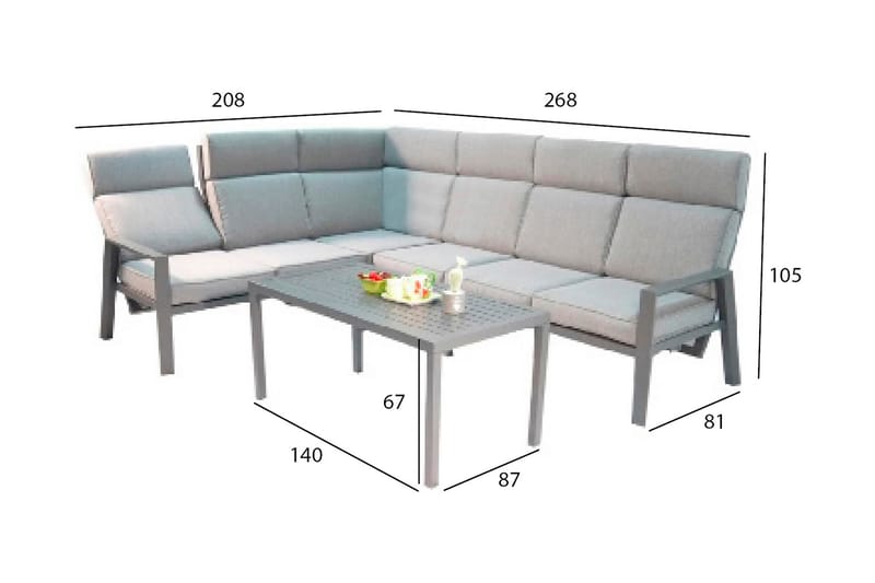 Casten Hagesett Mørkegrå - Hagemøbler - Loungemøbler - Loungesett