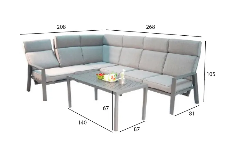 Casten Hagesett Mørkegrå - Hagemøbler - Loungemøbler - Loungesett