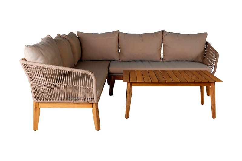 Chania Hjørneloungegruppe Brun - Venture Home - Verandamøbler - Sofagruppe utendørs - Loungesett