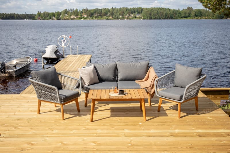 Chania Loungegruppe Grå - Venture Home - Verandamøbler - Sofagruppe utendørs - Loungesett