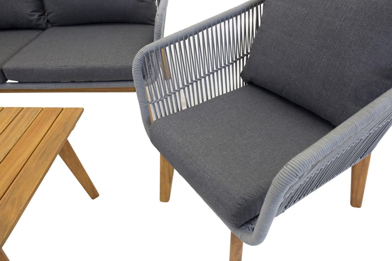 Chania loungegruppe utendørs - Grå - Hagemøbler - Loungemøbler - Loungesett