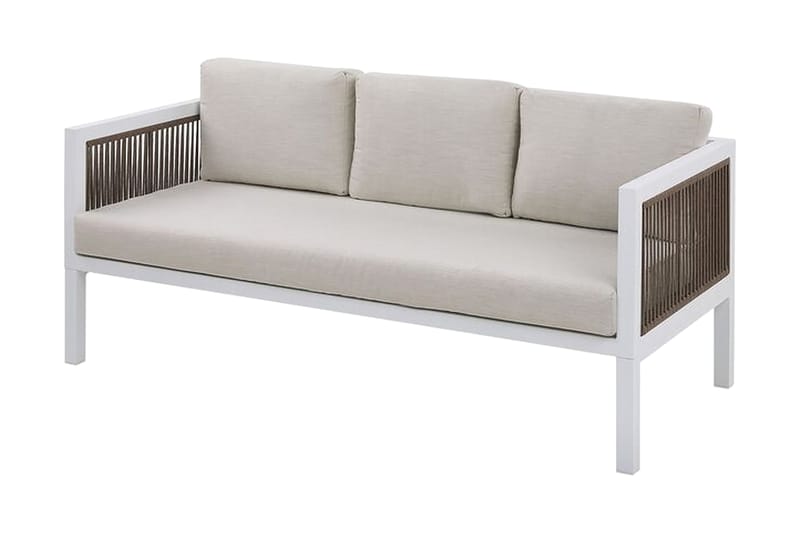Columbero Loungegruppe 5-seter - Hvit / Brun - Hagemøbler - Loungemøbler - Loungesett